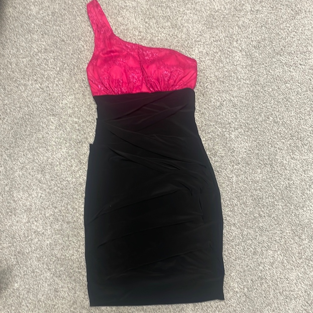 B. Darlin one shoulder shirred dress